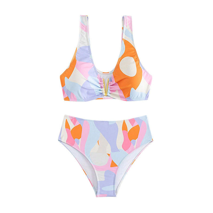 Damen Hochtailliertes Bikini-Set mit raffinierten Rüschendetails Drune