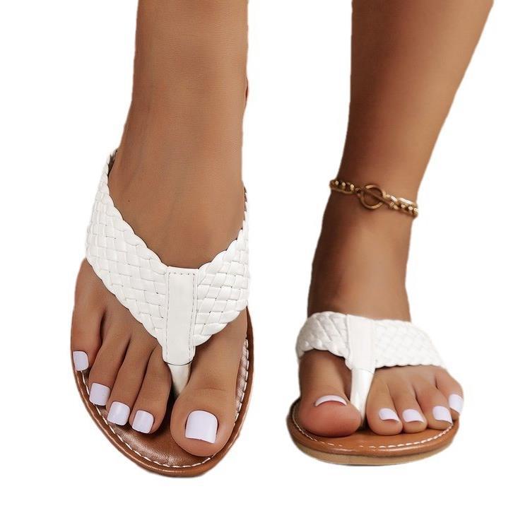 Damen geflochtene Zehentrenner-Sandalen Drune