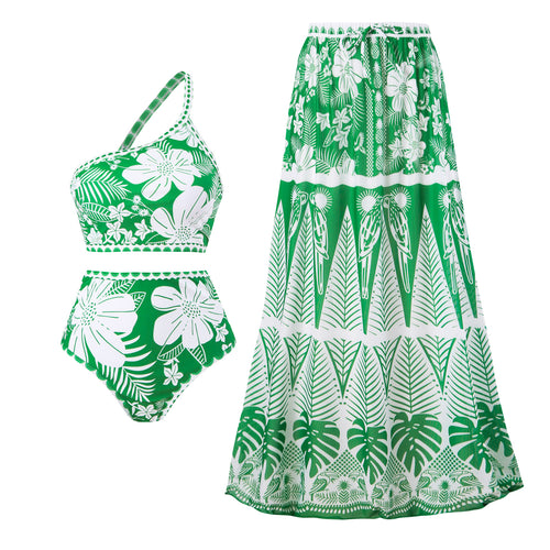 Damen Maxirock mit floralem Print und elastischem Bund Drune