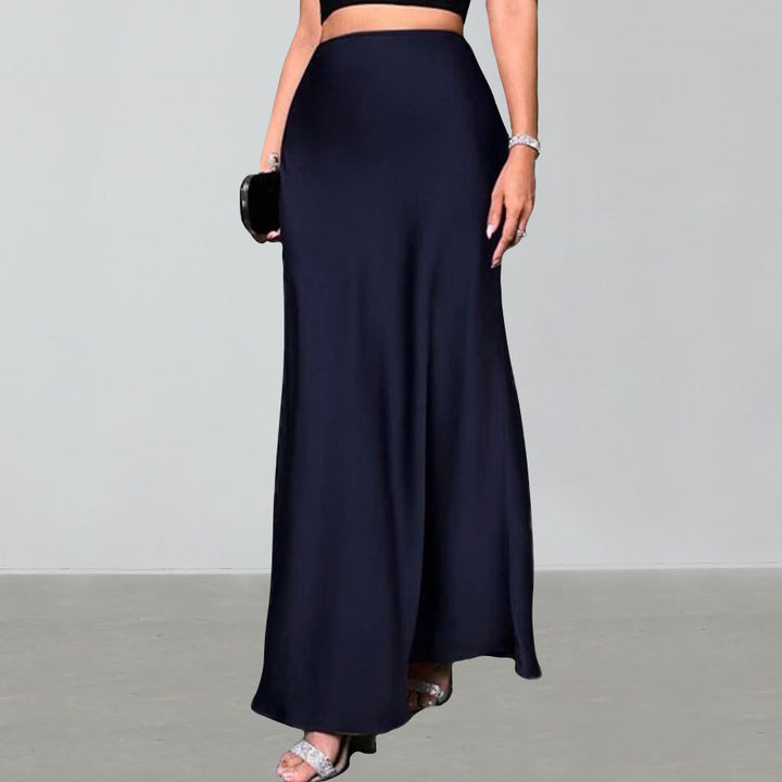 Damen Eleganter Maxirock mit schwingendem Schnitt und hohem Bund Drune