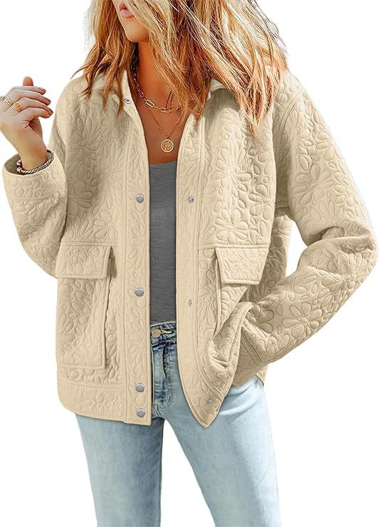 Damen Steppjacke mit praktischen aufgesetzten Taschen und floralem Muster Drune