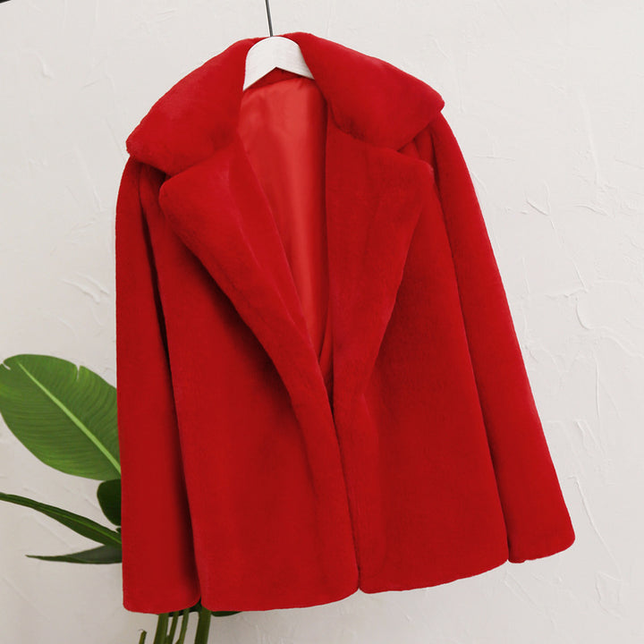 Damen Flauschiger Kuschel-Mantel Drune