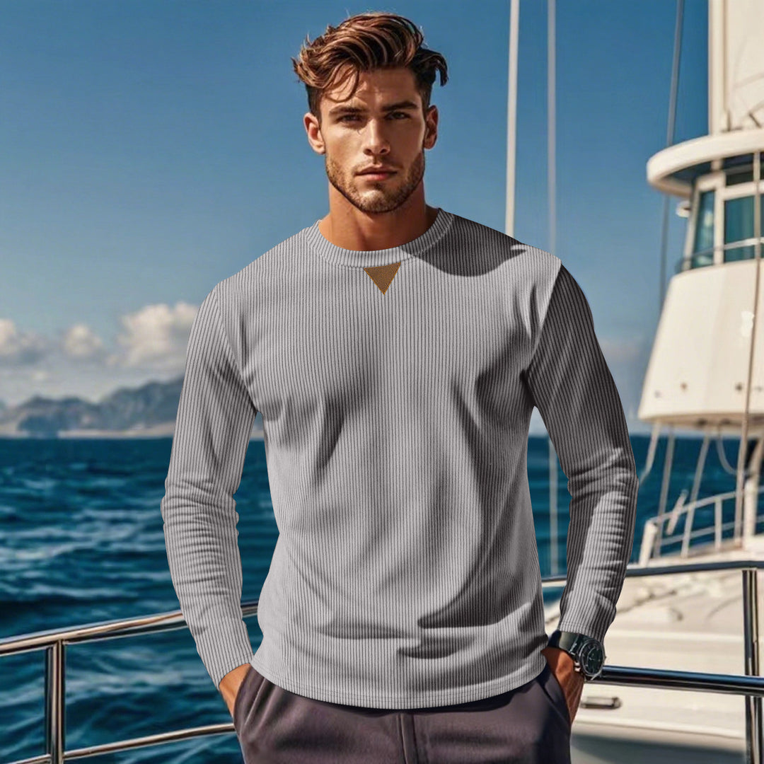 Herren Langarmshirt mit strukturiertem Rippdesign Drune
