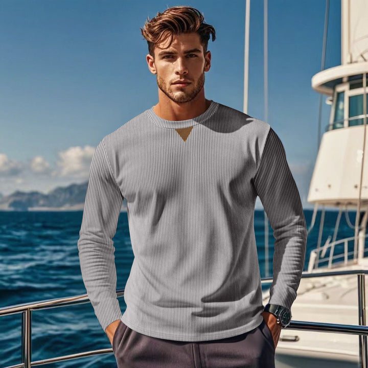 Herren Langarmshirt mit strukturiertem Rippdesign Drune