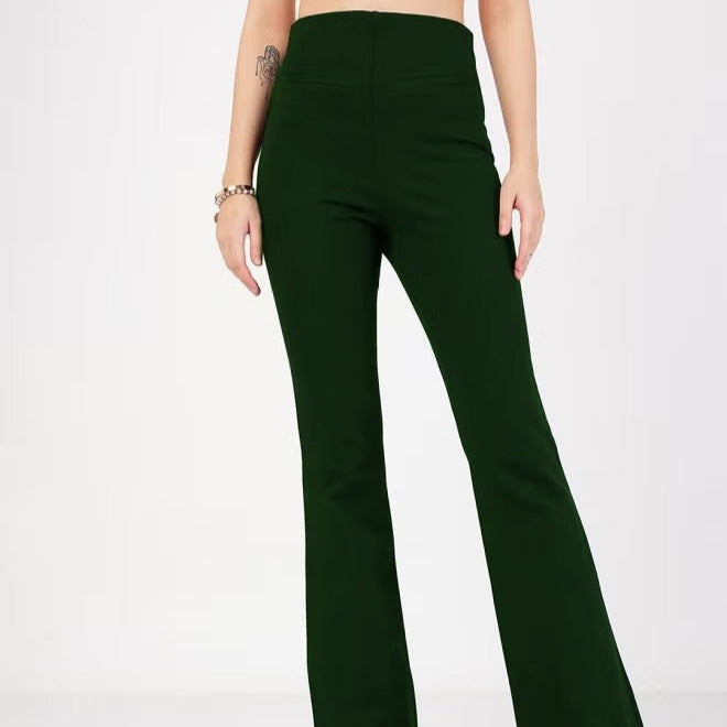 Damen Flared Pants mit hohem Bund und elastischem Material Drune