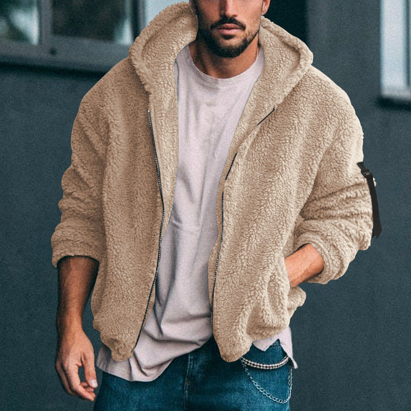 Herren Fleecejacke mit weichem Innenfutter und Kapuze Drune