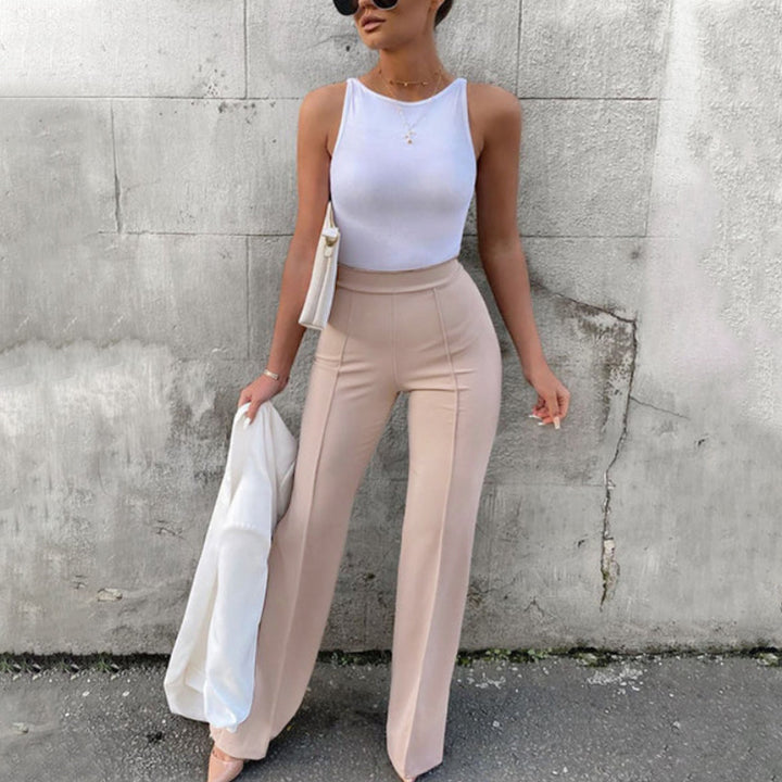 Damen Hochtaillierte Flared-Hosen Drune