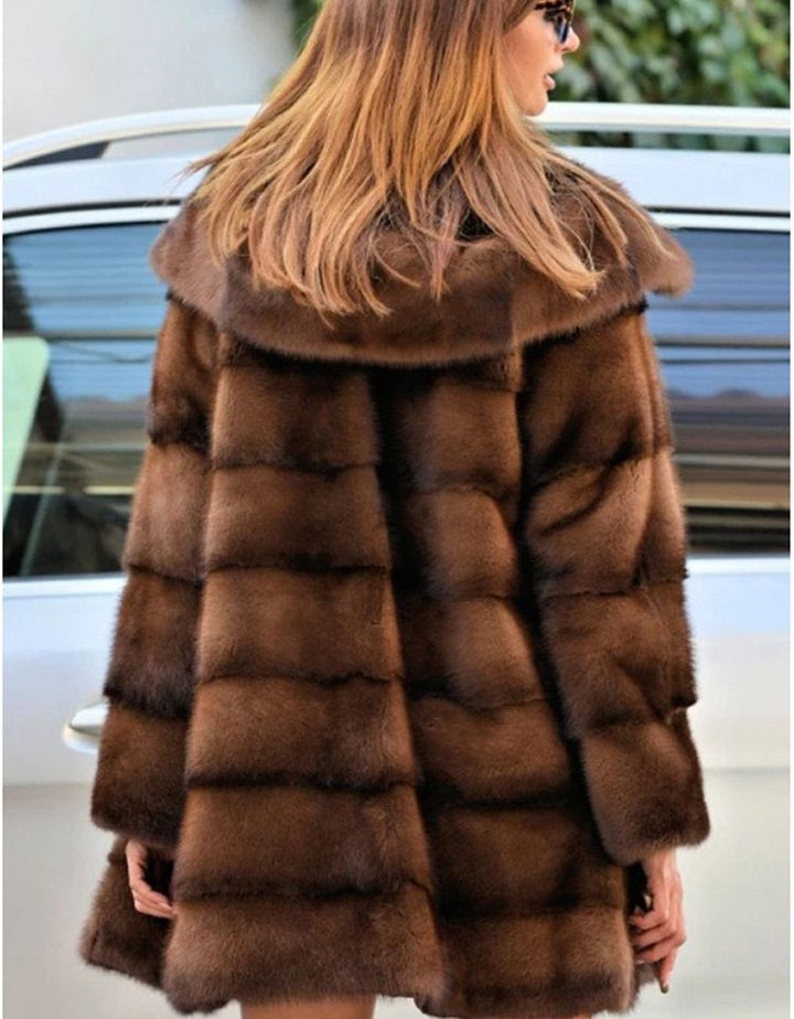 Drune | Kunstpelz Kapuzenmantel - Plüschwärme - Polyester-Mischung - Winter Eleganz