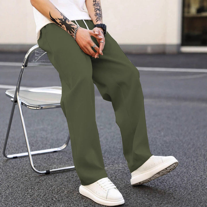 Herren modische Freizeithose mit weiter Passform und elastischem Bund Drune