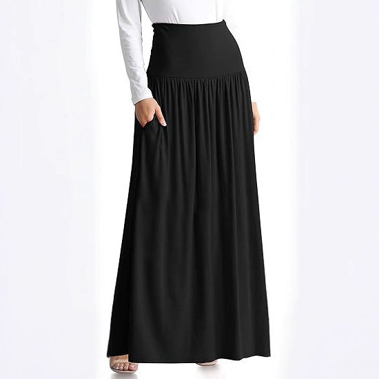 Damen Maxi-Rock mit elastischem Bund und Taschen Drune