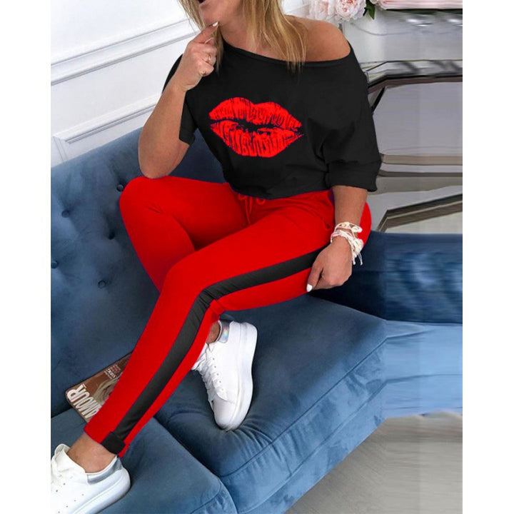 Damen Sportleggings im modernen Color-Block-Design mit elastischem Bund und hoher Taille Drune