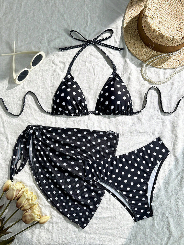 Damen Triangel-Bikini mit elegantem Wickelrock Drune