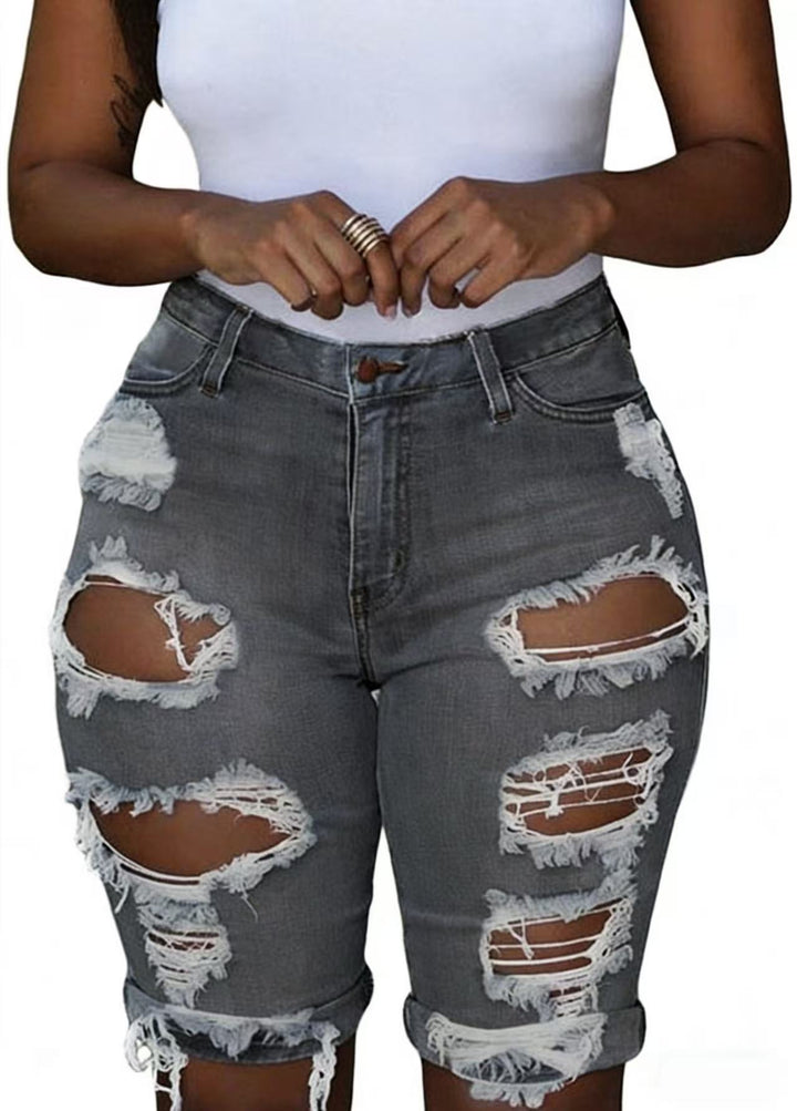 Damen Destroyed Denim-Hose mit lässigem Schnitt und modischen Rissdetails Drune