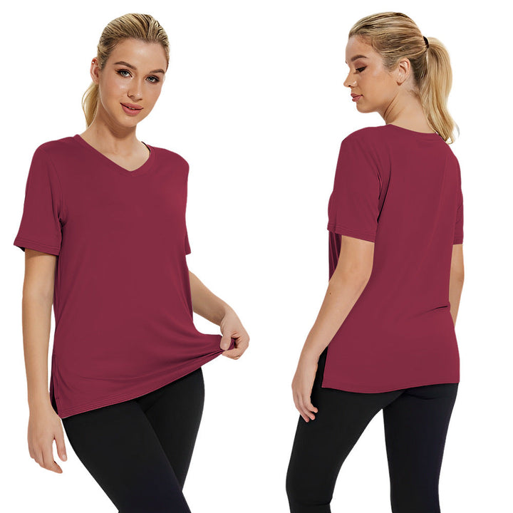 Damen Funktionales V-Ausschnitt Sportshirt mit atmungsaktiver Technologie Drune