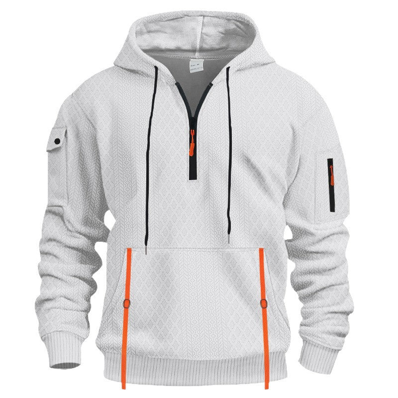 Herren sportlicher Kapuzenpullover mit Struktur und praktischen Taschen Drune