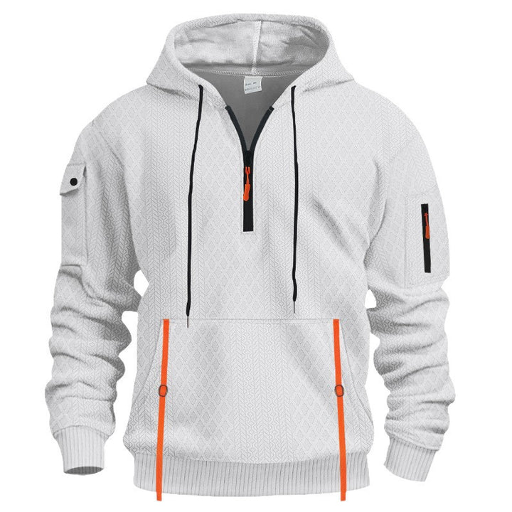 Herren sportlicher Kapuzenpullover mit Struktur und praktischen Taschen Drune