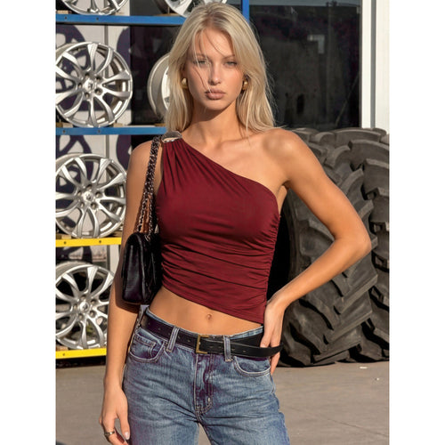 Damen Asymmetrisches Trägershirt mit figurbetonter Passform Drune