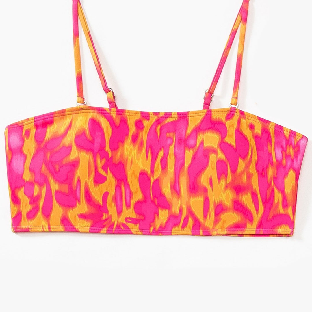 Damen Bikini-Set mit modischem Bandeau-Oberteil und hoch geschnittenen Bottoms Drune