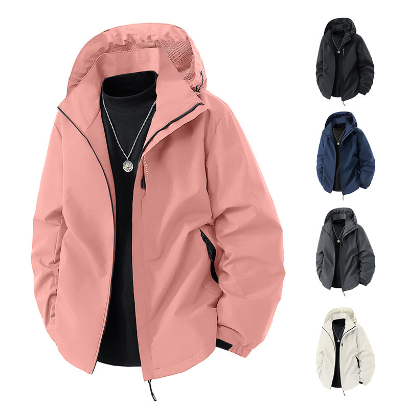 Herren nan leichte wetterfeste Softshelljacke mit verstellbarer Kapuze, winddichter Außenlage und atmungsaktivem Meshfutter Drune