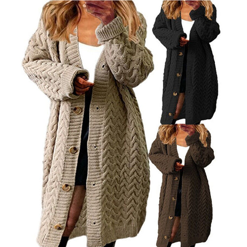 Damen Strickcardigan mit voluminösem Zopfdesign und praktischen Knopfverschlüssen Drune