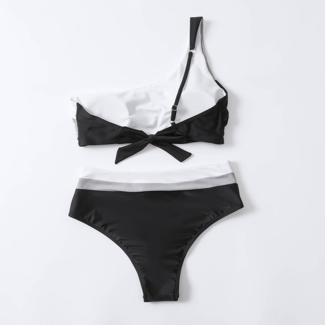 Damen Crop-Bikini mit asymmetrischem Design und hohem Bund Drune