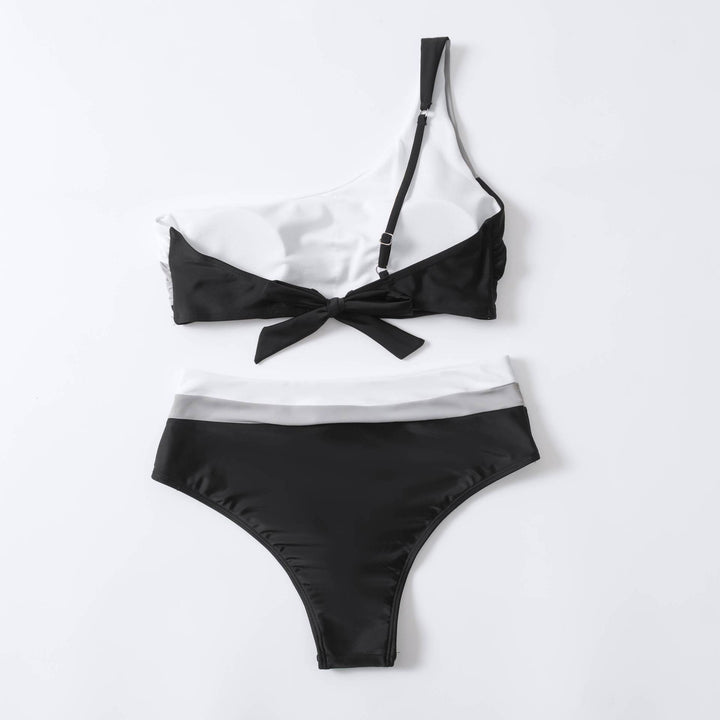 Damen Crop-Bikini mit asymmetrischem Design und hohem Bund Drune
