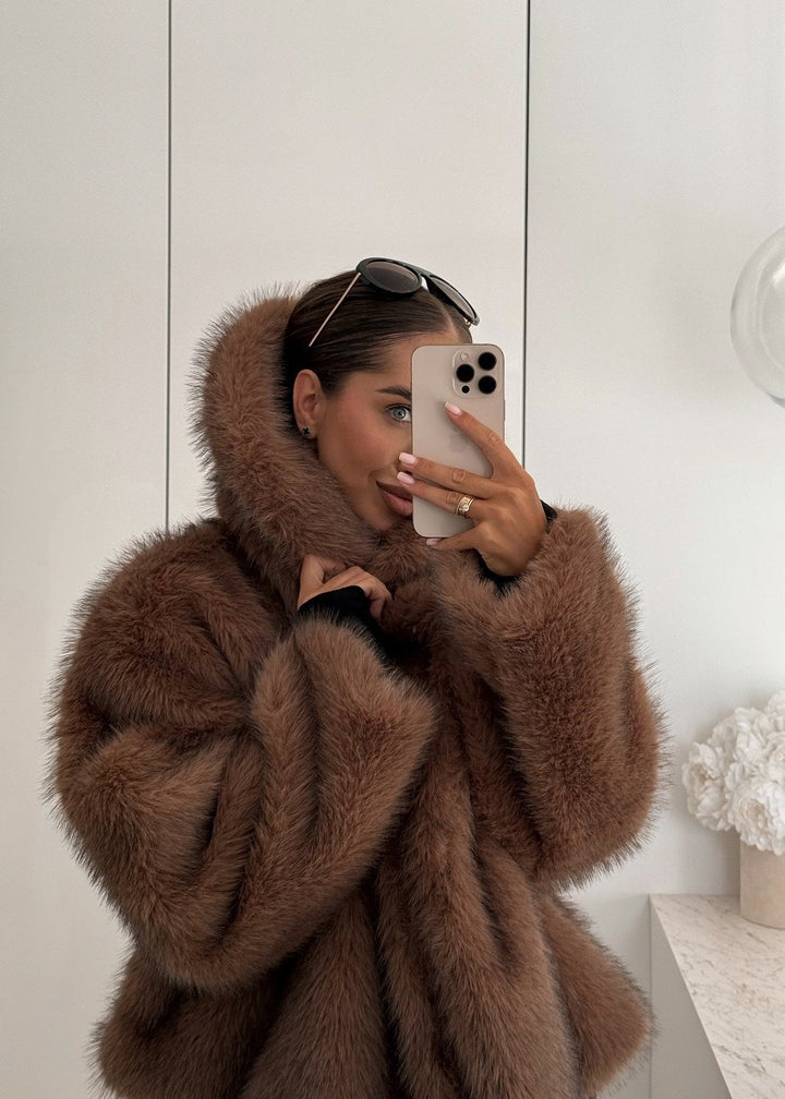 Drune | Eichen-Faux-Fur-Jacke