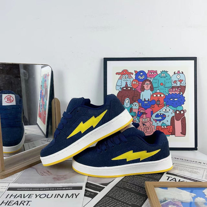 Damen Sportliche Sneakers mit auffälligem Blitz-Design Drune