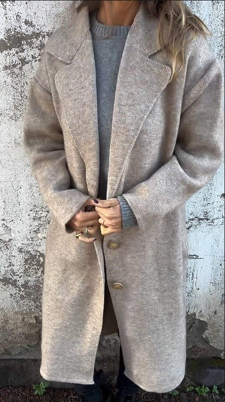Damen Übergangsjacke mit weitem Schnitt und eleganten Knopfdetails Drune