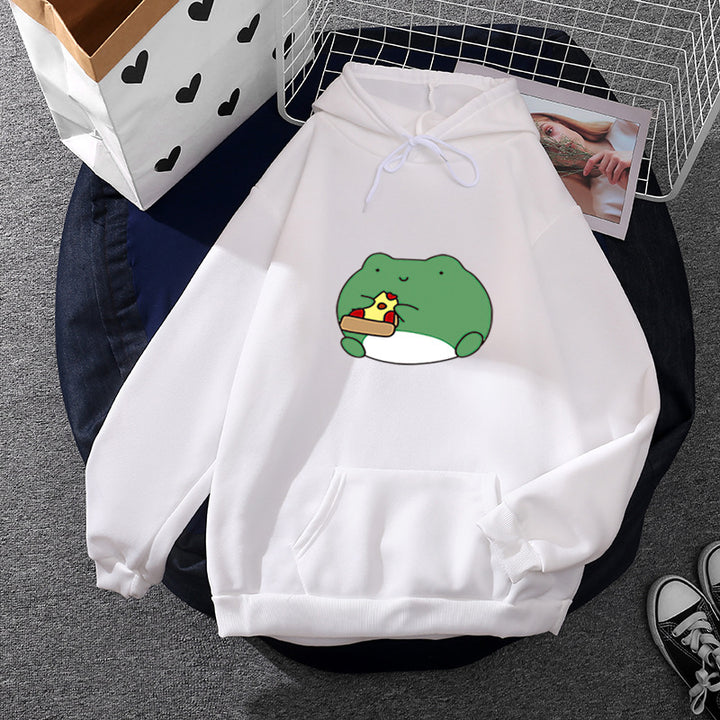 Damen Kuscheliger Hoodie mit einzigartigem Froschdesign Drune
