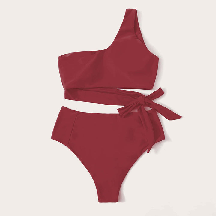 Damen Einseitiger Bikini mit hohem Bund und elegantem Knoten Drune