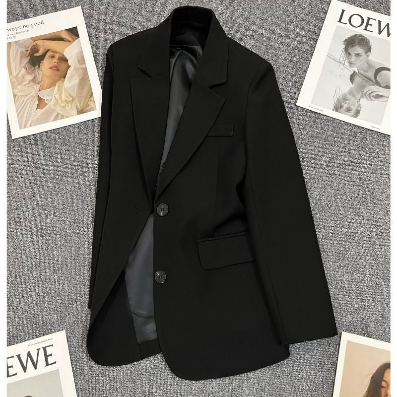 Damen eleganter Blazer mit taillierter Passform und kontrastierenden Knöpfen Drune