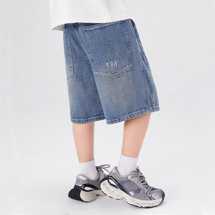 Jungen lässige Denim-Shorts mit aufwendigen Details Drune