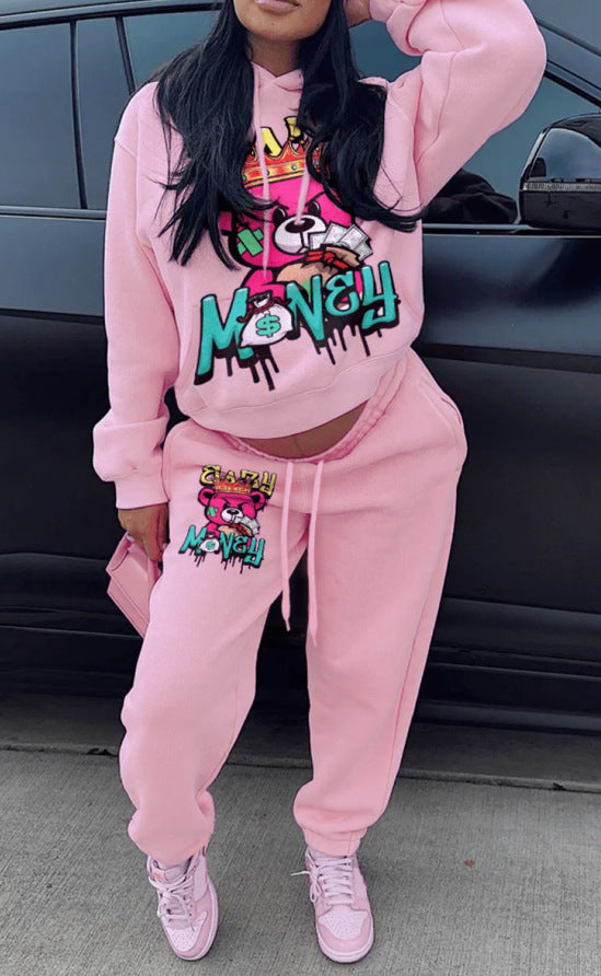 Damen Freizeitanzug mit stylischem Cartoon-Motiv Drune