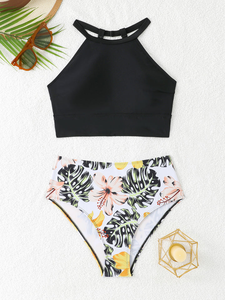 Damen Sportliches Bikini-Set mit hoch geschnittenem Unterteil und modernem Rücken Drune