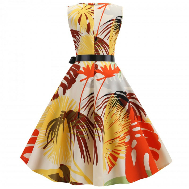 Damen Swingkleid mit floralem Muster und taillierter Silhouette Drune
