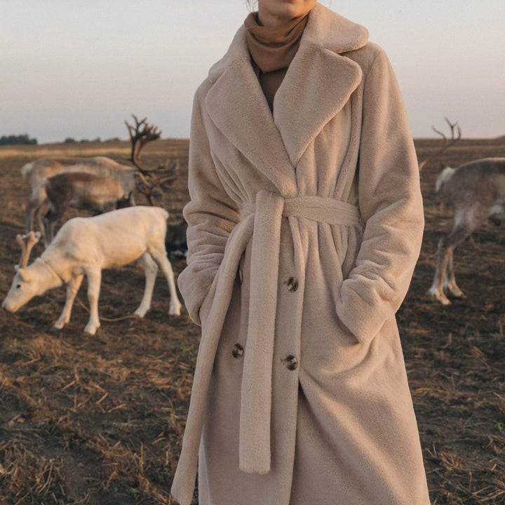 Damen modischer Trenchcoat mit Gürtel Drune