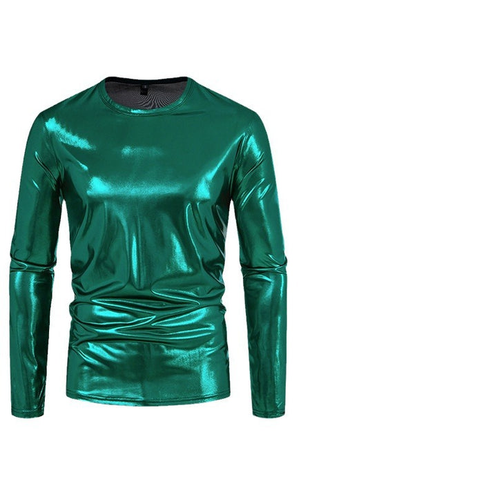 Herren stylisches Langarmshirt aus glänzendem Material Drune