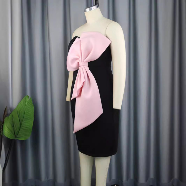 Damen Elegantes Abendkleid mit großem Schleifenakzent Drune