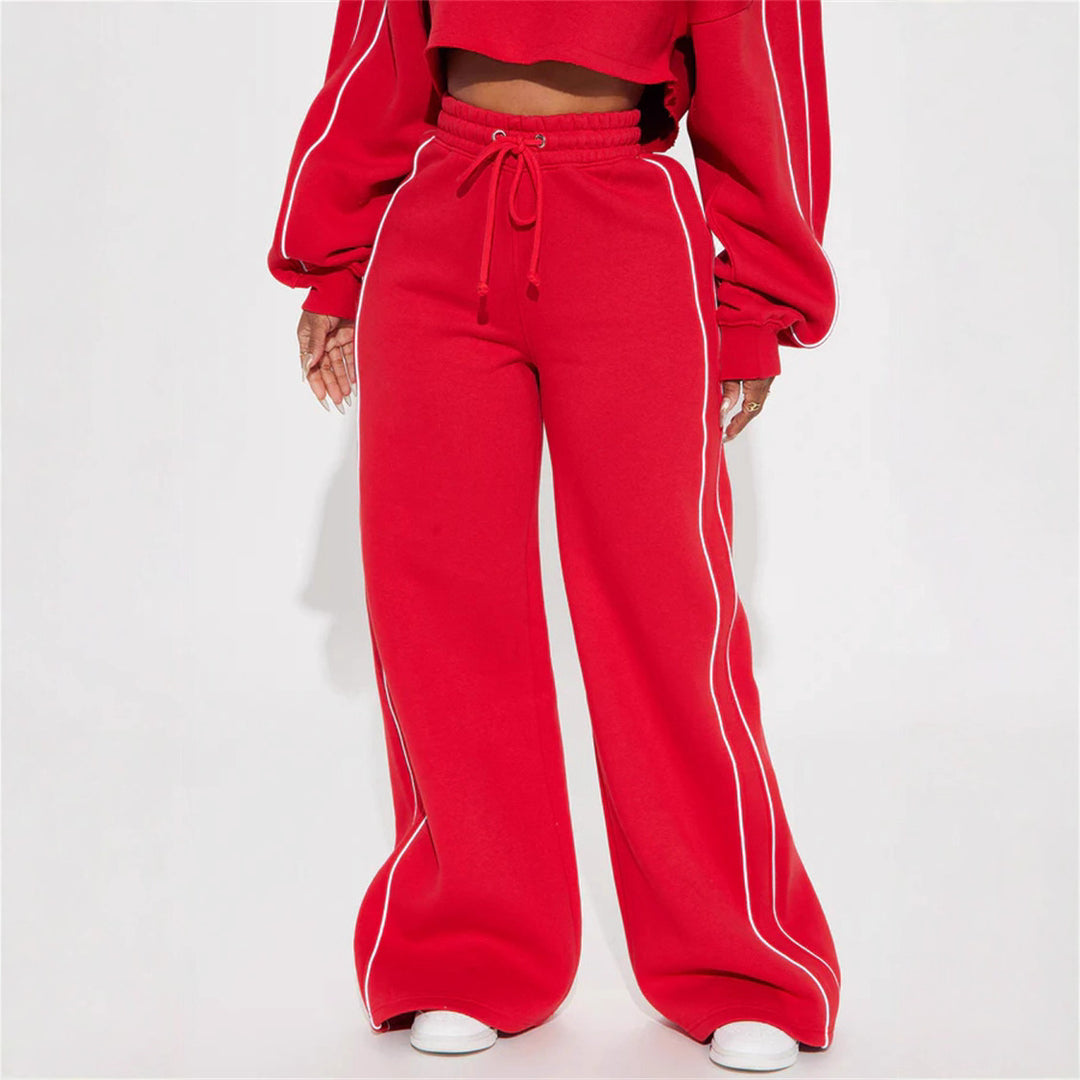 Damen lässiger und modischer cropped Sweatshirt-Anzug Drune