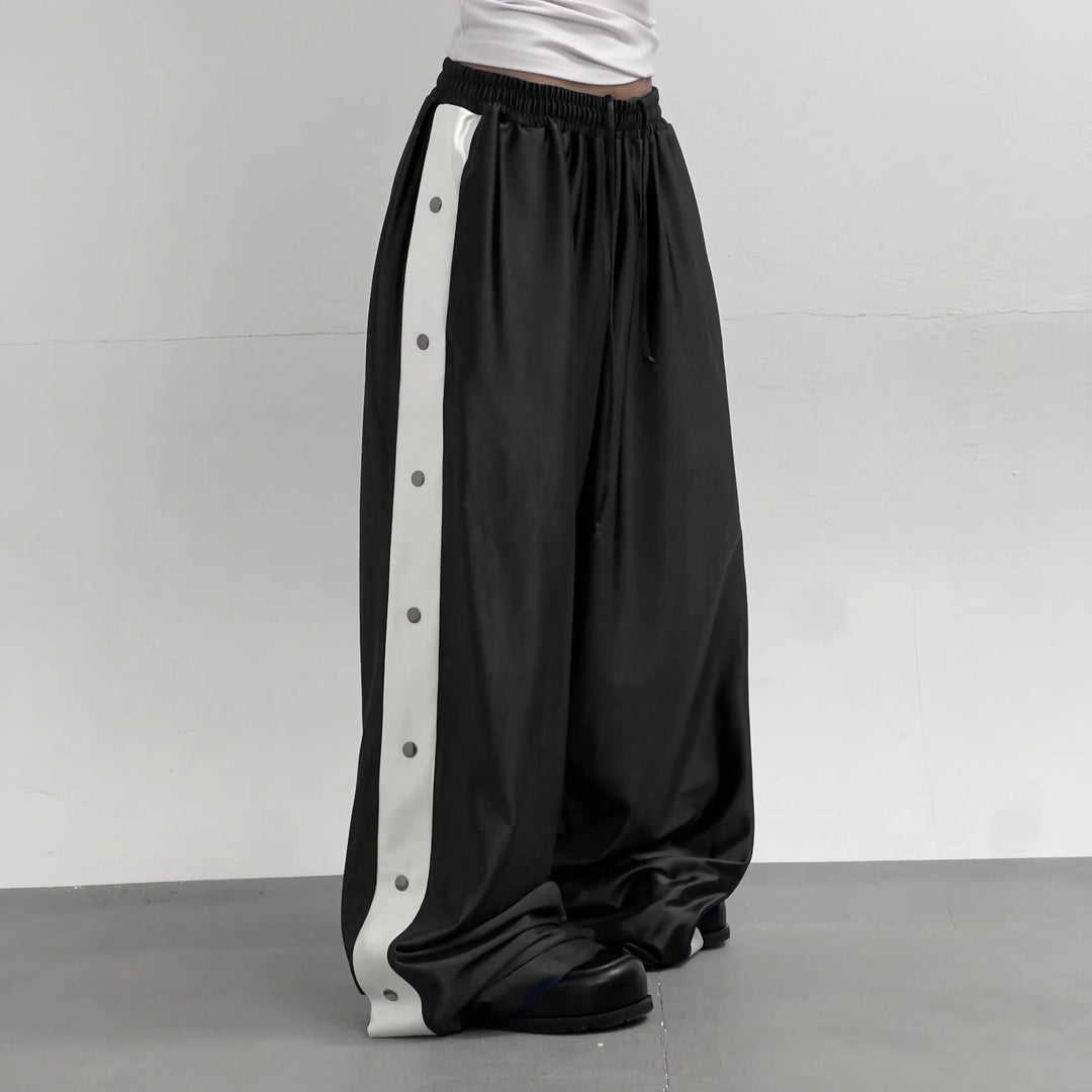 Damen Sportliche Freizeithose mit Druckknopfverschluss Drune