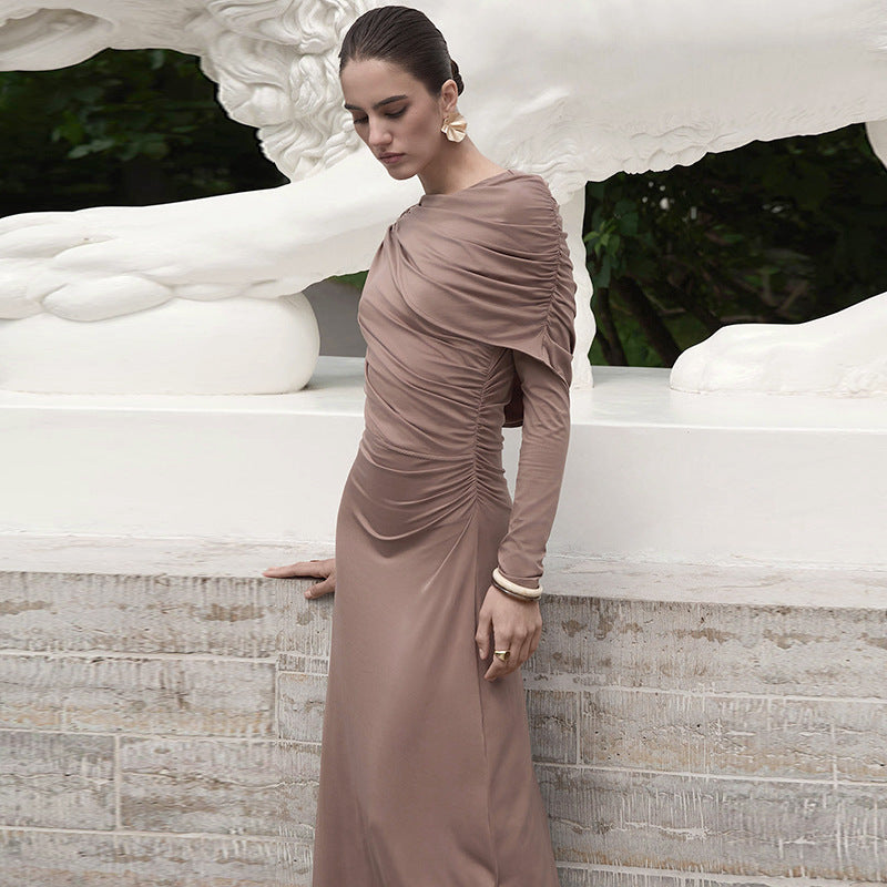 Damen Elegantes Wickelkleid mit asymmetrischem Rückenausschnitt Drune