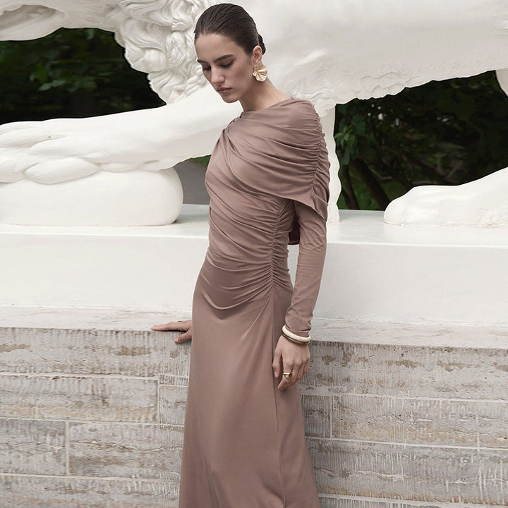 Damen Elegantes Wickelkleid mit asymmetrischem Rückenausschnitt Drune