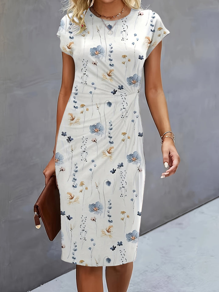 Damen figurbetontes Wickelkleid mit trendigen Drapierungen und klassischem Schnitt Drune