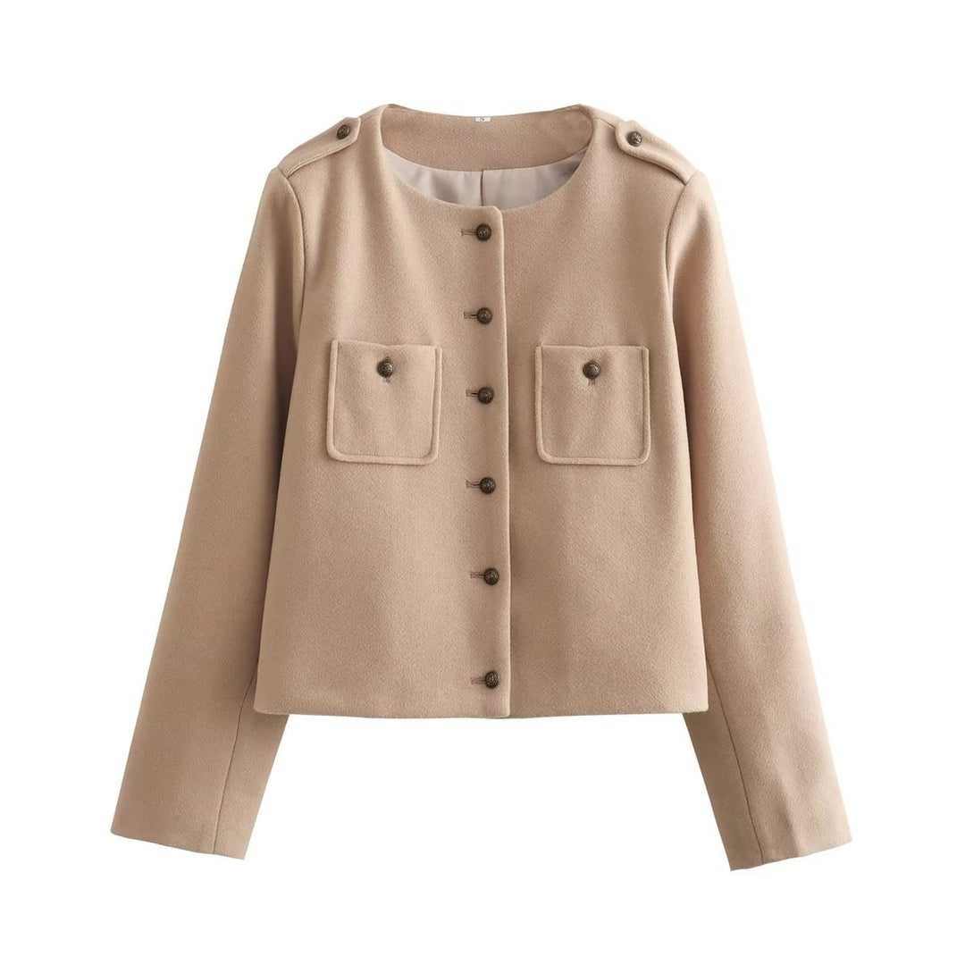 Damen Kurzjacke mit praktischen Taschen und eleganten Knopfdetails Drune