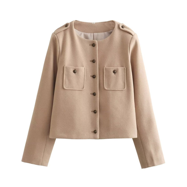 Damen Kurzjacke mit praktischen Taschen und eleganten Knopfdetails Drune