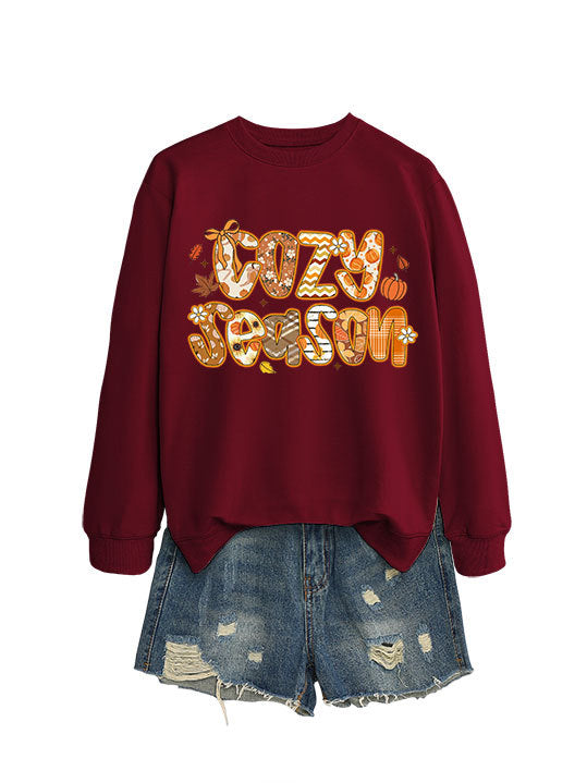 Damen Sweatshirt mit kreativem Herbstdesign und lässigem Schnitt Drune
