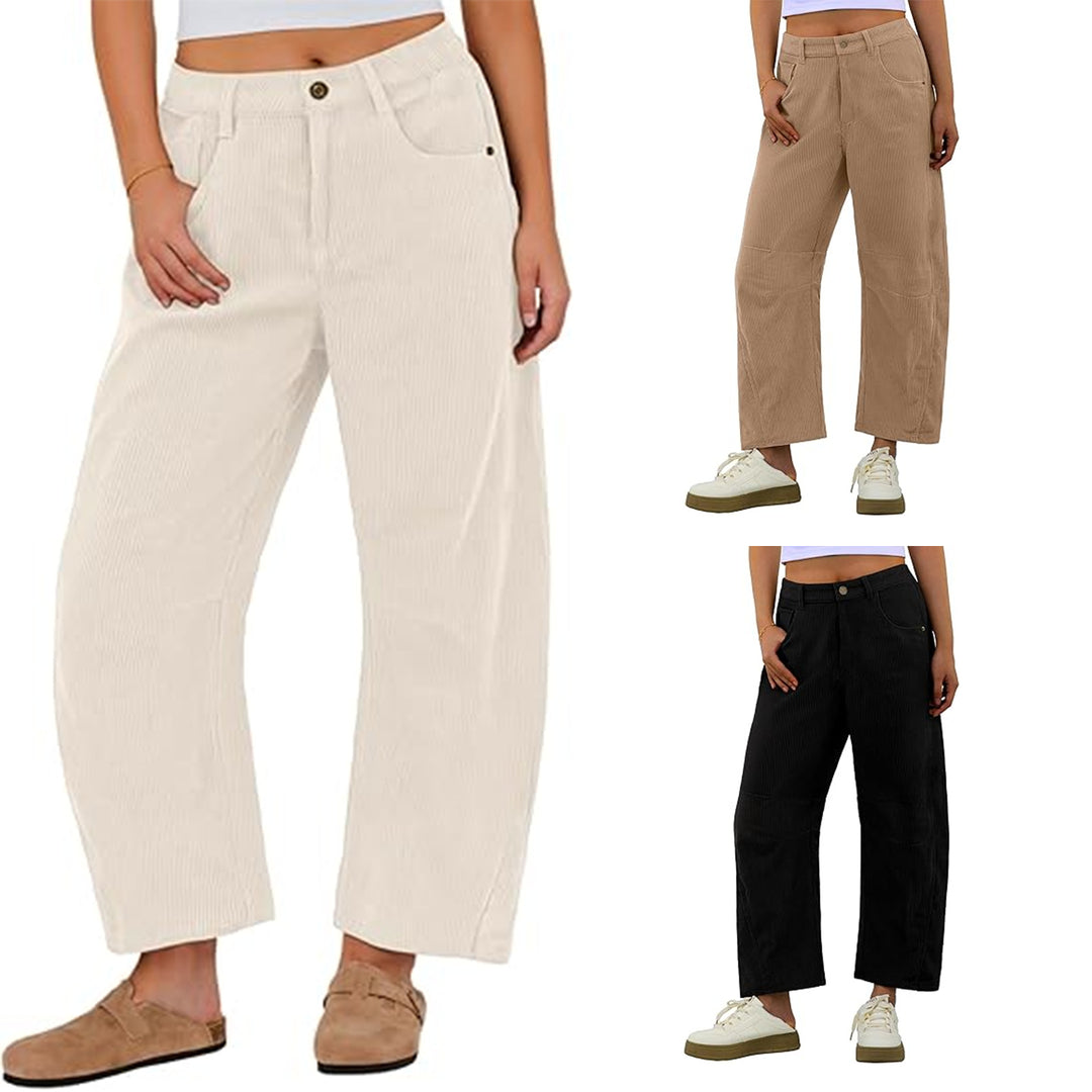 Damen Weite Cordhose mit seitlichen Eingrifftaschen Drune