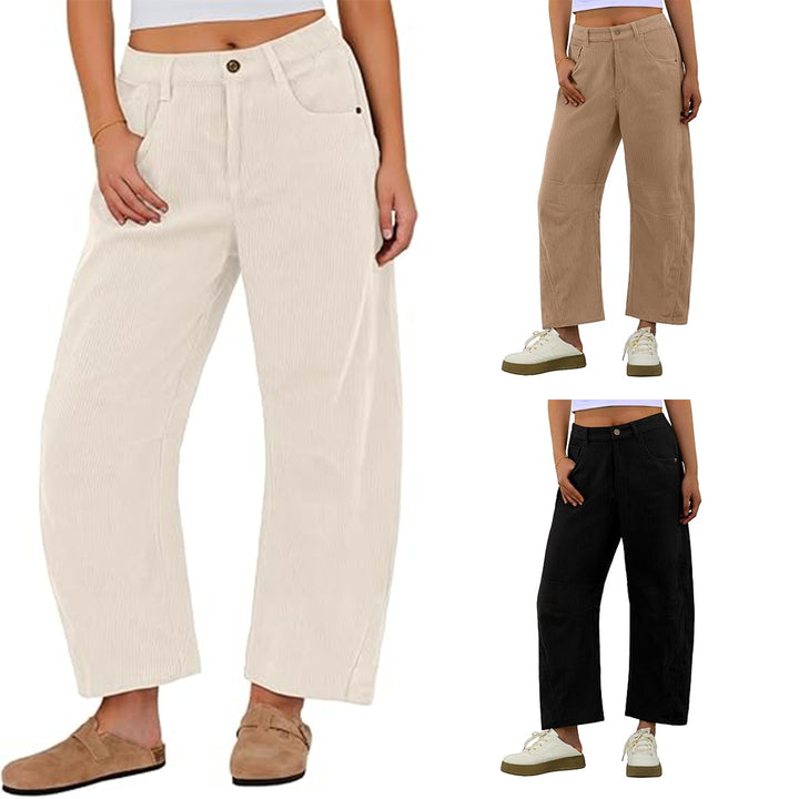 Damen Weite Cordhose mit seitlichen Eingrifftaschen Drune