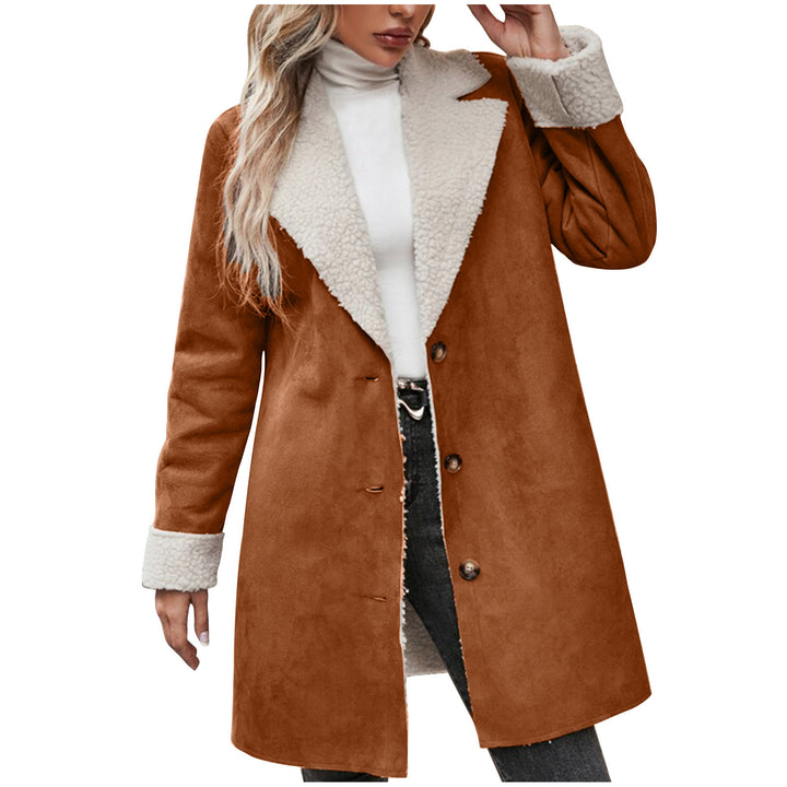 Damen kuscheliger Oversized-Mantel mit schickem Kragen Drune